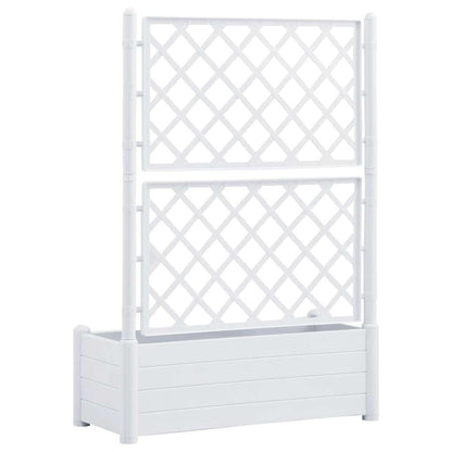 vidaXL Pflanzkübel mit Spalier – 100x43x142cm PP Weiss