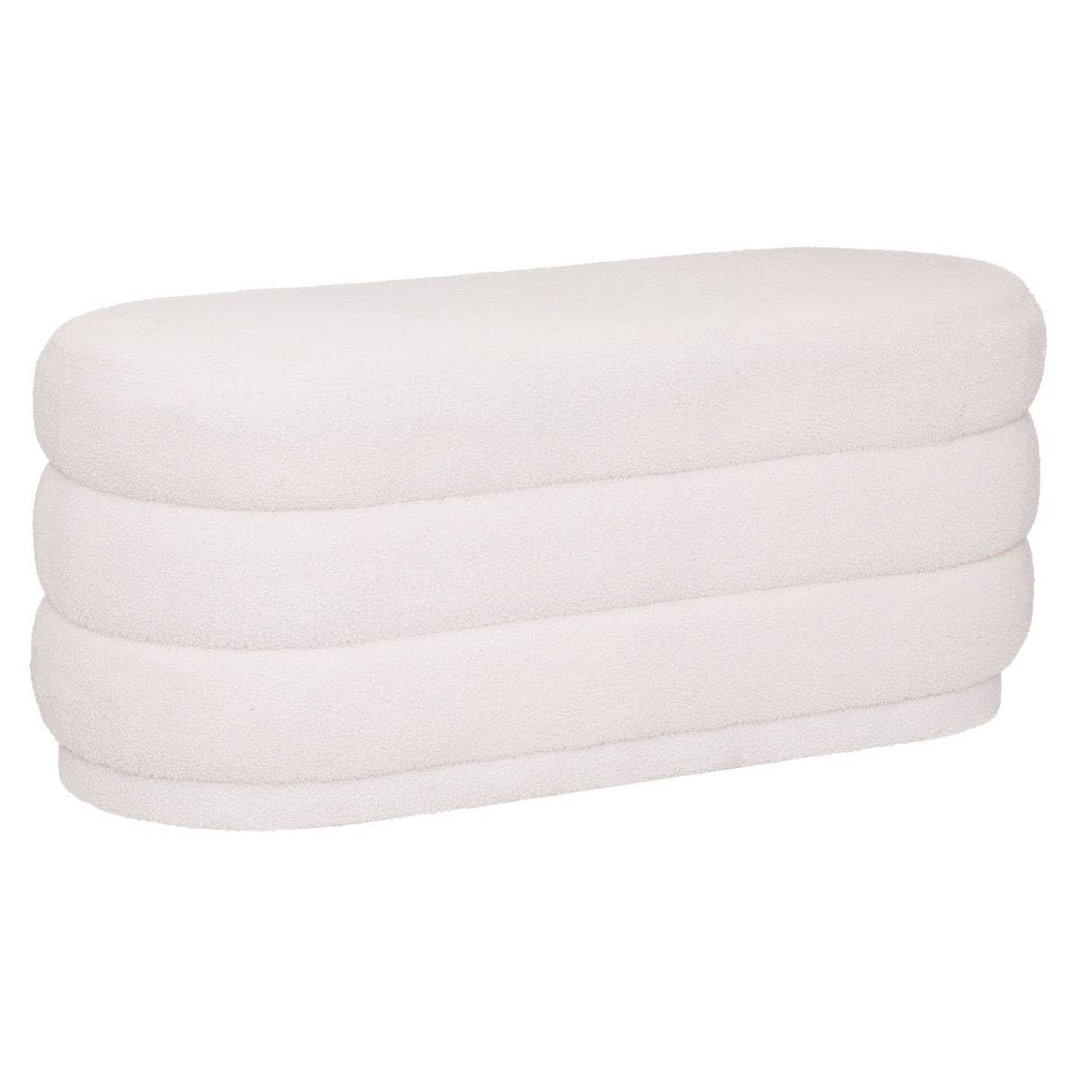 Atmosphera Sinan Sitzbank, weiss, Frottee, 100x40 cm. Dient als bequeme Sitzgelegenheit oder Ablage im Flur oder Schlafzimmer.