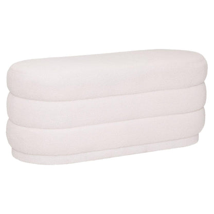 Atmosphera Sinan Sitzbank, weiss, Frottee, 100x40 cm. Dient als bequeme Sitzgelegenheit oder Ablage im Flur oder Schlafzimmer.
