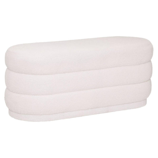 Atmosphera Sinan Sitzbank, weiss, Frottee, 100x40 cm. Dient als bequeme Sitzgelegenheit oder Ablage im Flur oder Schlafzimmer.