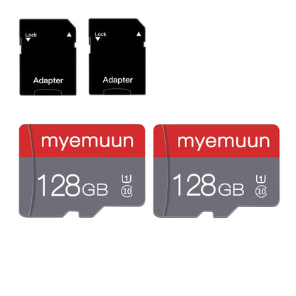 Zwei Speicherkarten TF Karte 128GB mit Adapter, C10 UHS-I A1 für Smartphone/Drucker/PC/Kamera/Tablet (2 x 128GB)
