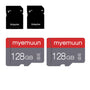 Zwei Speicherkarten TF Karte 128GB mit Adapter, C10 UHS-I A1 für Smartphone/Drucker/PC/Kamera/Tablet (2 x 128GB)