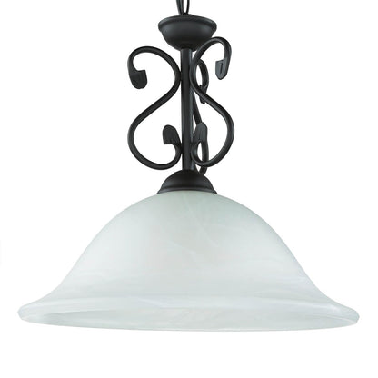 Licht-Erlebnisse DOROTHEA Pendelleuchte - Ø40cm Landhaus Schwarz