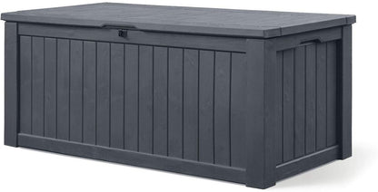 Koll Living Auflagenbox Kissenbox Holzoptik 570L – Anthrazit