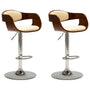 vidaXL 2X Bugholz Barstuhl höhenverstellbar Creme Kunstleder. Set zum flexiblen Sitzen an Bar oder Theke.
