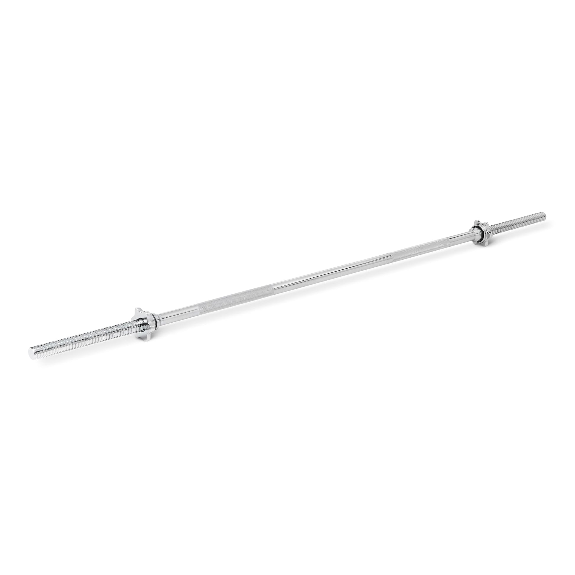 Amazon Basics Langhantelstange 152 cm, verchromt, 2,5 cm Durchmesser, Stahl mit geriffelten Griffzonen
