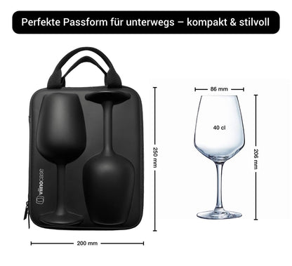 viinocase Weingläser to go, 2er-Set mit Schutzcase für unterwegs