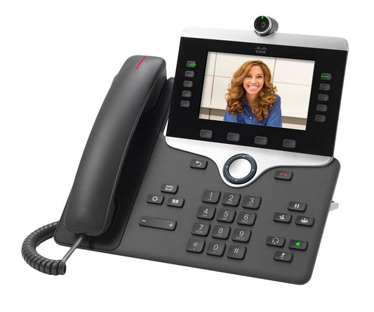 Cisco Systems IP Phone 8845 (CP-8845-K9) Business Telefon Holzkohle. Holzkohlefarbenes IP-Telefon für VoIP-Telefonie im Unternehmen.