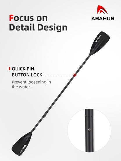 Abahub 2-in-1 SUP- und Kajakpaddel, Aluminium, verstellbar, schwarz