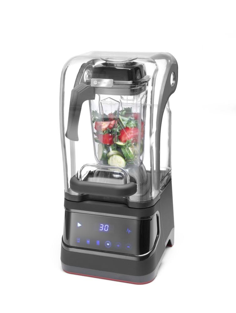 Hendi Profi Standmixer Touch - 2.5L schalldämmend. Silberner Standmixer, 2,5L Krug. Geräuscharmes Pürieren und Mixen von Speisen.