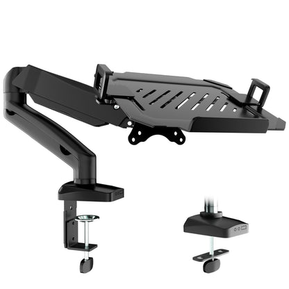 PUTORSEN Monitor Arm Laptop Halterung – 17-32" Monitor, 17" Laptop. Tischmontage, flexibel höhenverstellbar.