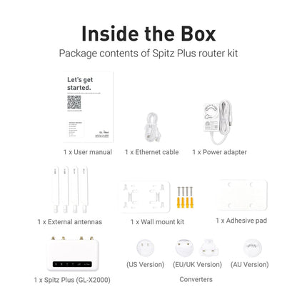 GL.iNet GL-X2000 Spitz Plus 4G LTE Router - CAT 12 Dual-SIM EU