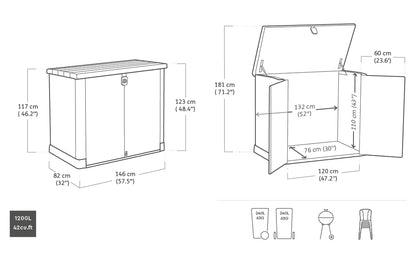 Keter Store it Out Pro Mülltonnenbox - Beige für 2x 240L
