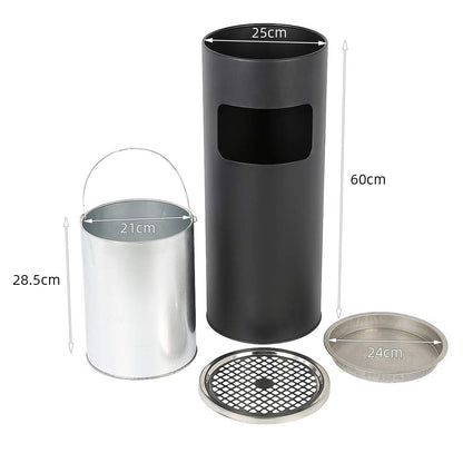 XUANYU 2er-Set 30L Mülleimer Aschenbecher Standaschenbecher – Schwarz