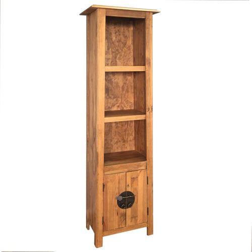 vidaXL Bad Hochschrank Massivholz Kiefer für Badezimmer. Schlank, aus hellem Kiefernholz. Zur Aufbewahrung von Badutensilien.