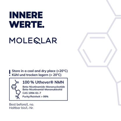 MoleQlar NMN Nicotinamid Mononukleotid Pulver Uthever - 120g