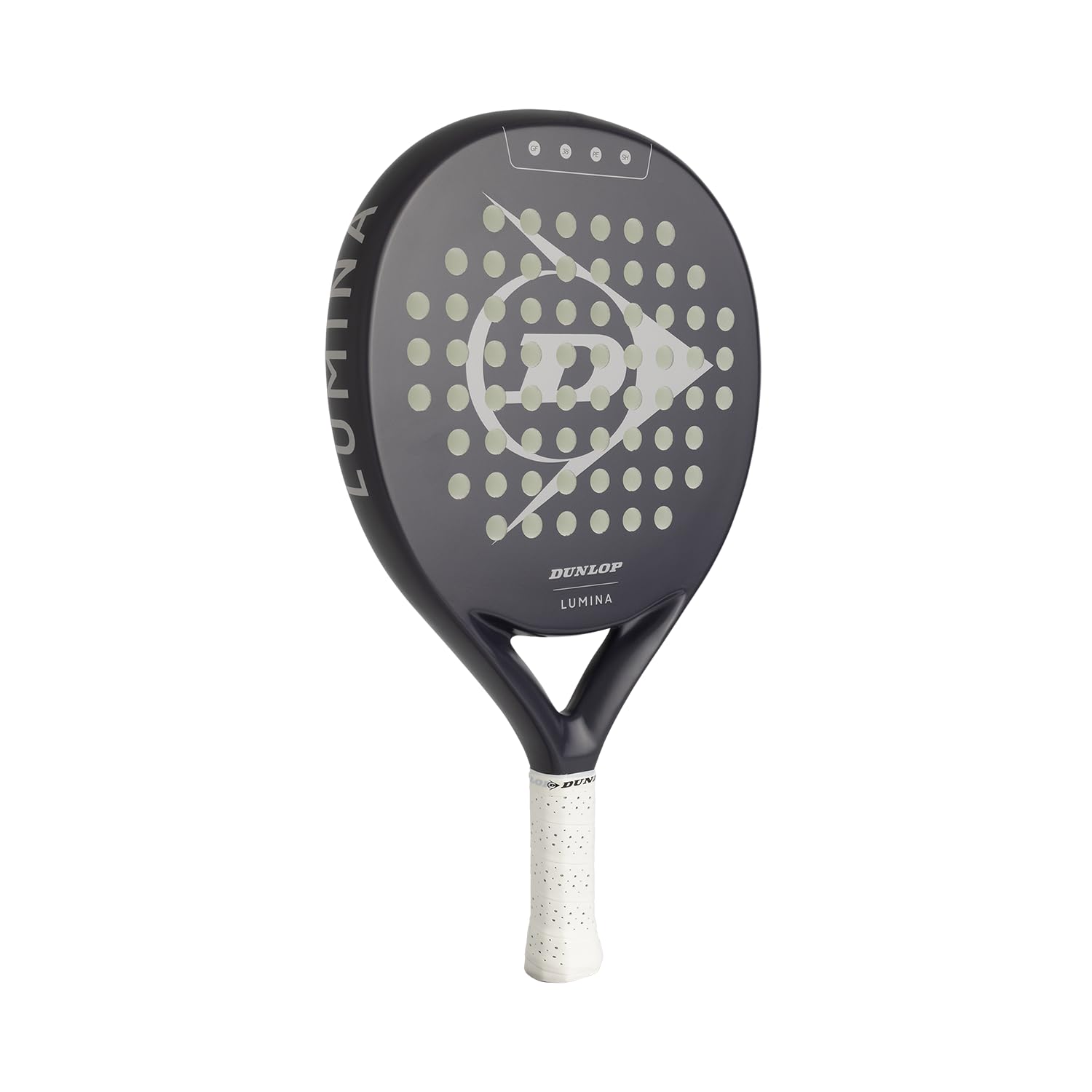 Dunlop Lumina Padelschläger Dark Grey mit Graphitrahmen, 365 g, hybride Kopfform