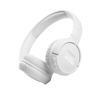 JBL Tune 510BT On-Ear-Kopfhörer kabellos mit Pure Bass, Weiss, Ohrmuscheln mit Bedientasten