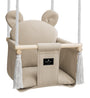 NATILU Bär Light Beige Velvet Babyschaukel - Indoor Outdoor. Hellbeiger, samtiger Schaukelsitz in Bärenform für Babys, drinnen und draußen.