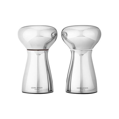 Georg Jensen GJ 224322 Bistro Salz Pfeffermühle Set Edelstahl: Zylindrische Mühlen zum Mahlen von Salz und Pfeffer.