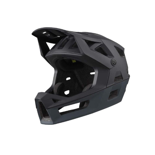 IXS Trigger FF Integralhelm MTB - Schwarz ML. Schwarzer Integralhelm für Mountainbike, bietet Schutz des gesamten Kopfes inklusive Kinns bei Stürzen im Gelände.
