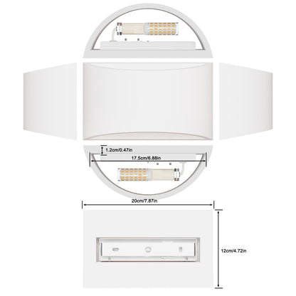 HYDONG LED Gips Wandleuchte Up/Down – 2 Stück, weiss, warmweiss
