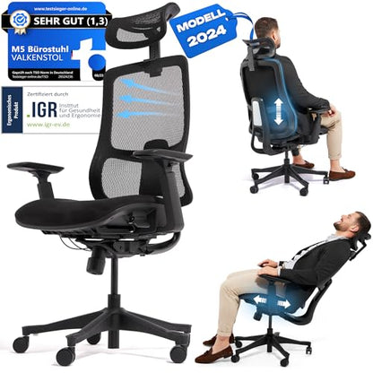 VALKENSTOL M5 Ergonomischer Bürostuhl Testsieger für Grosse