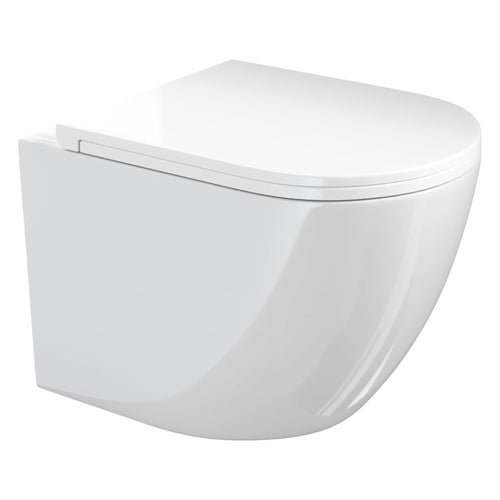 VILSTEIN Hänge-WC spülrandlos mit Tornado-Spülung, Keramik, weiss – Wand-WC mit WC-Sitz