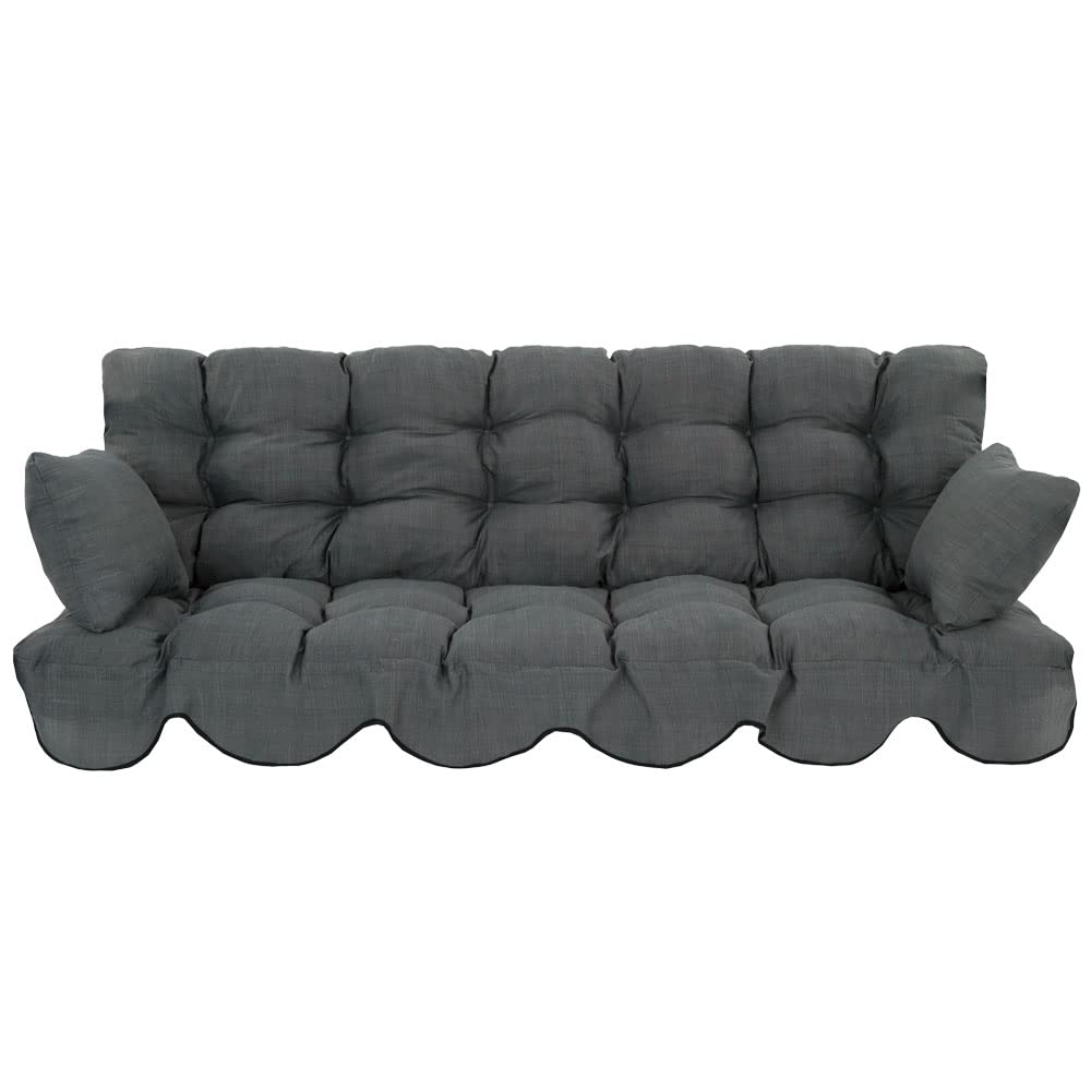 PATIO Minorca Auflagen-Set für Hollywoodschaukel, 184 cm, grau – gesteppte Sitz- und Rückenauflage mit Seitenkissen