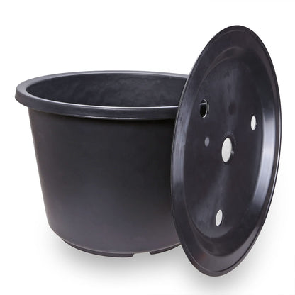 CLGarden Springbrunnenbecken Set 30 Liter rund mit GFK Deckel ø 45 cm zum Erdeinbau