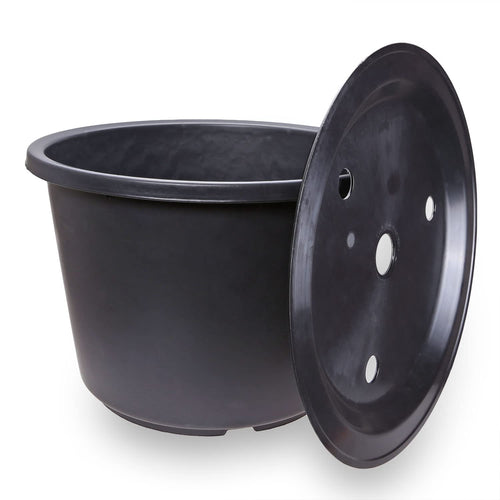 CLGarden Springbrunnenbecken Set 30 Liter rund mit GFK Deckel ø 45 cm zum Erdeinbau