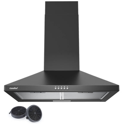 COMFEE' CHT 3.6A17B Dunstabzugshaube - 60cm Umluft/Abluft, Schwarz