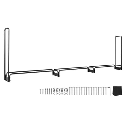 VEVOR Kaminholzregal Metall mit Abdeckung 386x36x117 cm