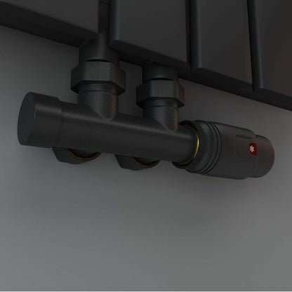 Design Multiblock Heizkörper-Set Eckform Anthrazit 50mm Nabenabstand