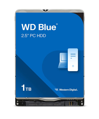 WD Blue 1TB Interne SATA Festplatte 2.5 Zoll - 5400 U/Min. Kompakte 2.5 Zoll SATA-Festplatte zum internen Speichern großer Datenmengen in PCs/Laptops.