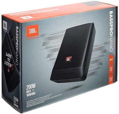 JBL BassPro Nano Auto Aktiv Subwoofer Untersitz 15x20cm – Schwarz