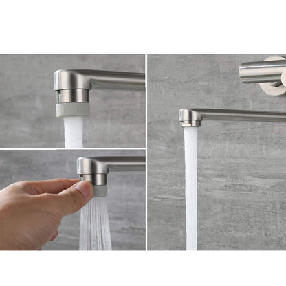 Culinaro Wandarmatur Küchenarmatur 360° Auslauf - Gebürstetes Nickel