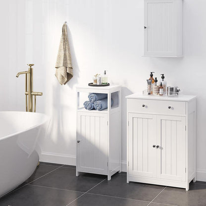 Yaheetech Badschrank mit Schublade und Doppeltür – Weiss