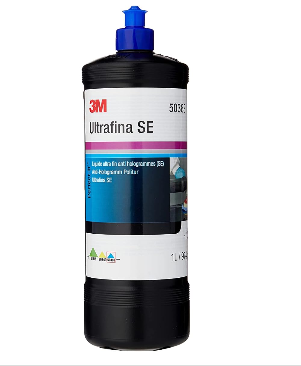 3M Perfect-It Ultrafina SE Autopolitur 1 Liter Hochglanz, Flasche mit blauem Deckel für das Maschinenpolieren