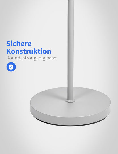 Modlicht LED Stehleuchte Grau Dimmbar – 35W Leselampe Wohnzimmer