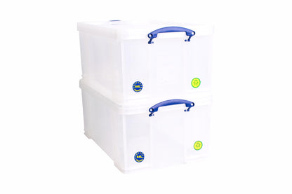 Really Useful Box 64L Aufbewahrungsbox transparent 2er-Pack