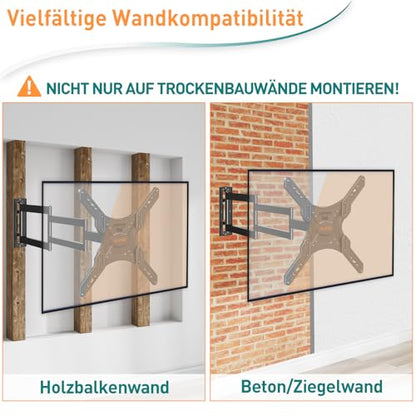 ELIVED EV3018 TV Wandhalterung Eck Lang Arm Ausziehbar