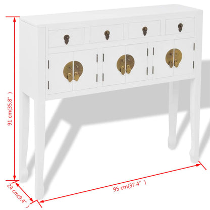 vidaXL Sideboard Chinesisches Massivholz Weiss