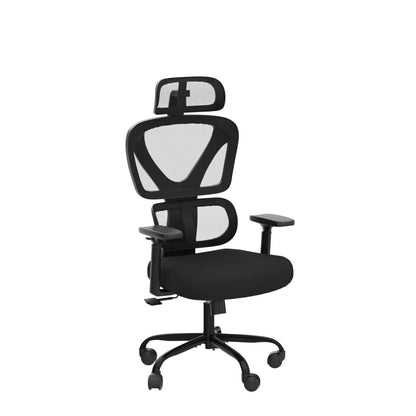 KERDOM Ergonomischer Schreibtischstuhl Bürostuhl – Schwarz
