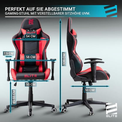 ELITE MG200 Destiny Gaming Stuhl, Ergonomischer Bürostuhl Schwarz/Grün