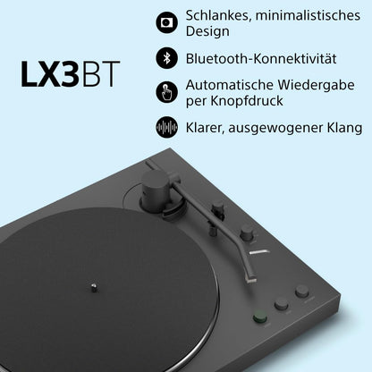 Sony PS-LX3BT Plattenspieler, Bluetooth, vollautomatisch, schwarz