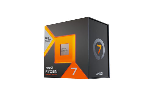 AMD Ryzen 7 7800X3D Desktop-Prozessor AM5 mit 3D V-Cache. Silbriger, quadratischer Chip mit IHS, CPU für Gaming-PCs.