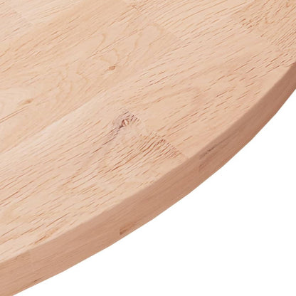 vidaXL Tischplatte Eiche Rund Massivholz – Ø70cm Unbehandelt
