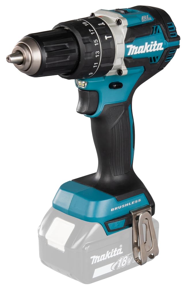 Makita DHP484Z Akku-Schlagbohrschrauber 18V Solo, kompakt, blau-schwarz. Bohrt/schraubt mit Schlagfunktion in Holz, Metall, Mauerwerk.