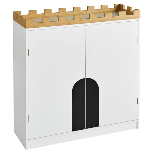 SoBuy KMB44-W, weißes Spielzeugregal und Kommode in Schloss-Optik. Organisiert Kinderspielzeug im Kinderzimmer.